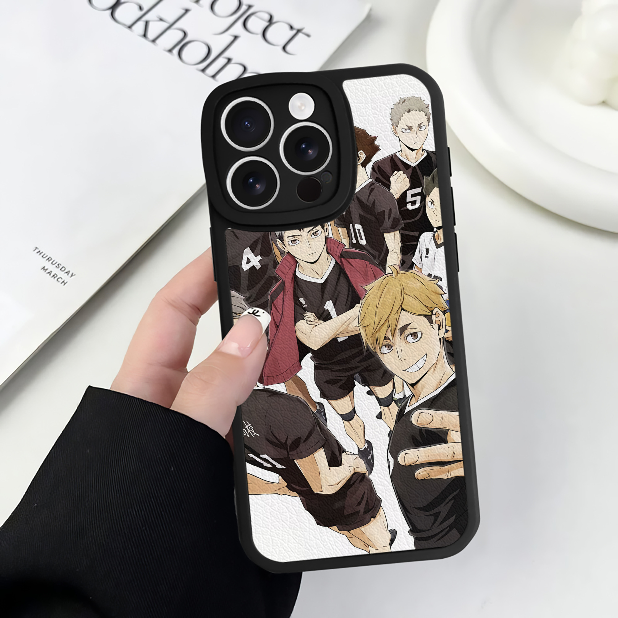 （画像用） ハイキュー!! Haikyu!! 【iPhone 16シリーズ対応】シリコンスマホケース（レザー調） 材質：シリコン